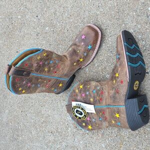 Dan Post Girls Kids Starlett Square Toe Leather Western Boots Size 3